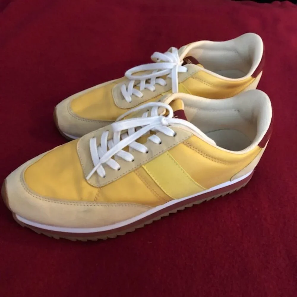 J. Crew Women's Suede Sneakers Trainers Yellow Colorblock , Size 8H - Picture 1 of 5